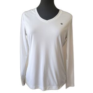 Champion PowerTrain Vapor white V neck womens long sleeve active top size medium